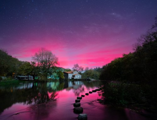Le moulin de Poupet sous les aurores boréales nov. 2025